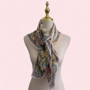Vintage Liz Claiborne Floral Square‎ Scarf — 28" x 28"